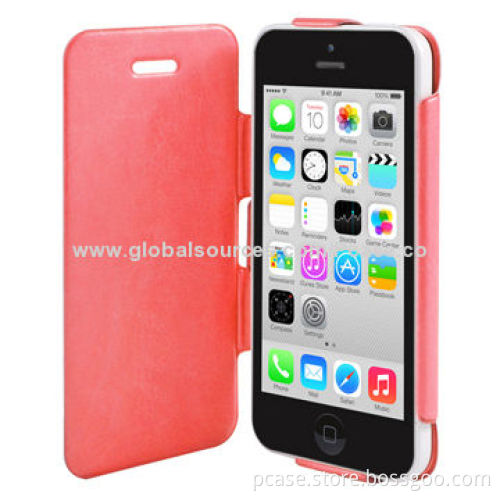 Premium Kickstand Leather Case for iPhone 5C, Made of High-quality PU Leather